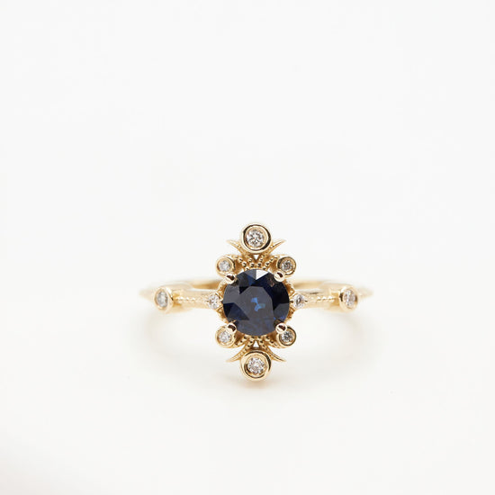 Sophia Ring - Blue Sapphire + 14K Yellow Gold