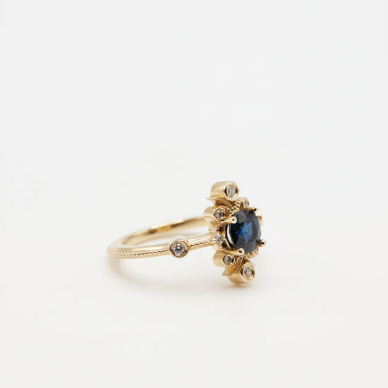 Sophia Ring - Blue Sapphire + 14K Yellow Gold