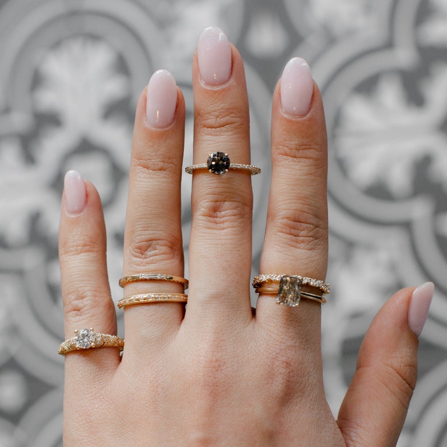 Victorian Diamond Wedding Band