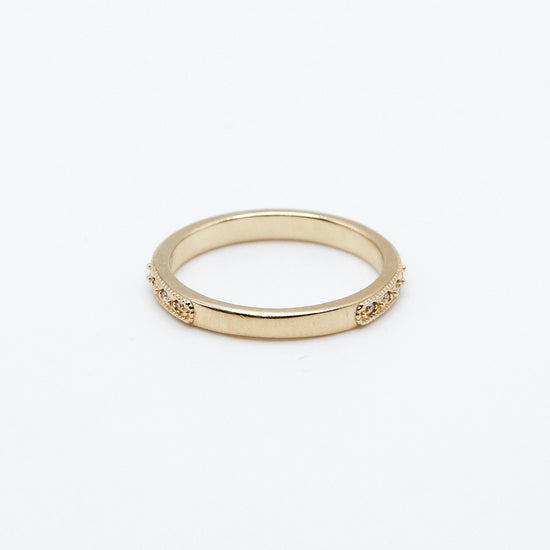 back view of the victorian diamond wedding band on white background