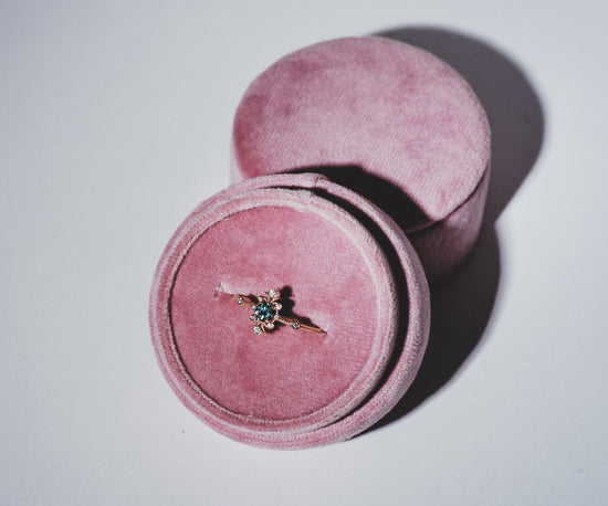 Mini Sophia Ring - Green Sapphire + 14K Rose Gold