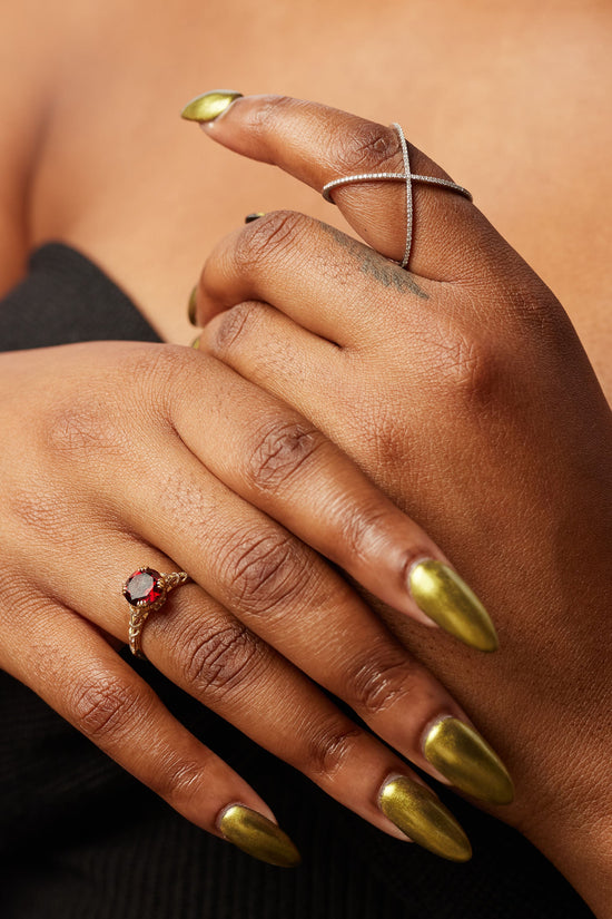 Hayley Ring in Garnet